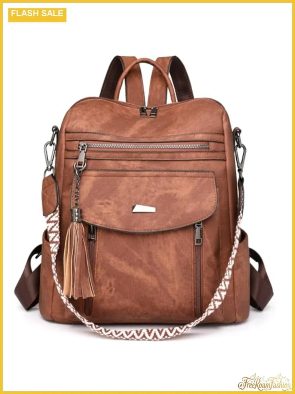 PU Leather Convertible Backpack Purse for Women with Laptop Compartment